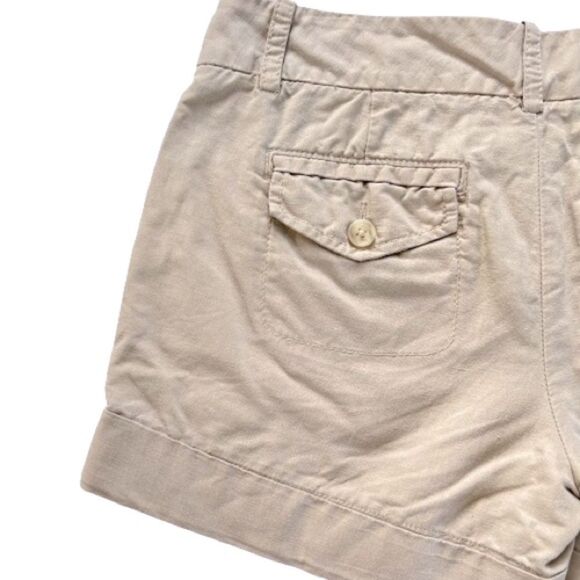 Express Linen Cotton Blend Mid-rise CreamTan Shorts Size 8 - Picture 5 of 12